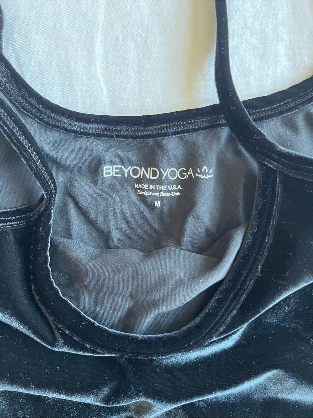Beyond Yoga Black Velvet Cropped Camisole - Picture 2 of 3